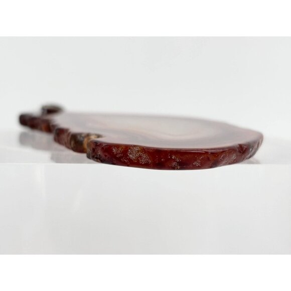 Brown Sliced Banded Agate Geode Crystal Freeform Large Silver T Vintage Pendant - Picture 5 of 12